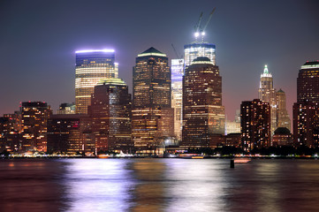 Fototapeta premium Panorama zmierzchu Nowego Jorku Manhattan