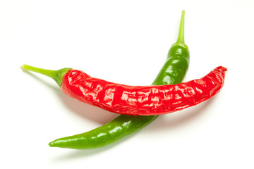 red and green chili peppers
