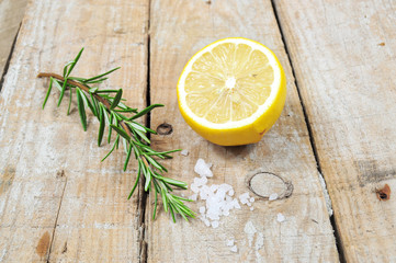 Mediterranean spices - rosemary, lemon and sea salt