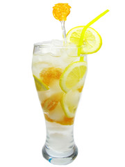 fruit lemonade cocktail drink with lemon