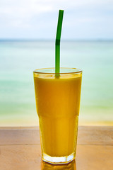 glass of  mango juice