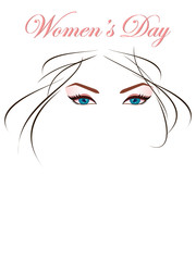 Beautiful eyes and hairs for woman's day