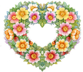 Floral Blank Frame-Heart