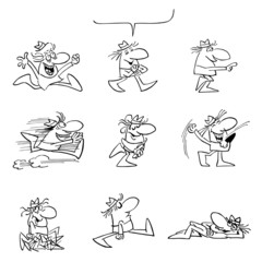 man with different moods vector illustration