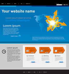 creative web site template with arrow