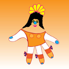 funny hand, ballerina vector illustration