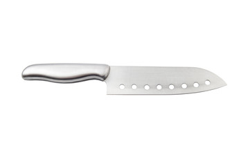 Silver color kitchen knife isolated on the white background