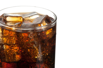glass of cola with ice