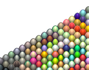 isometric 3d render easter egg in multiple bright color on white