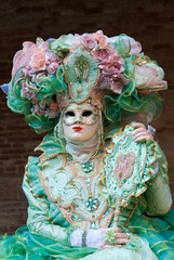 Carnaval de Venise masque vert/rose