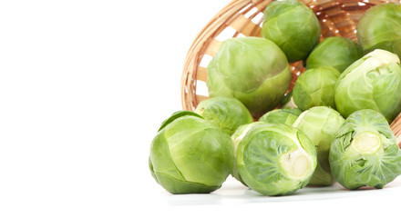 brussels sprouts on white background