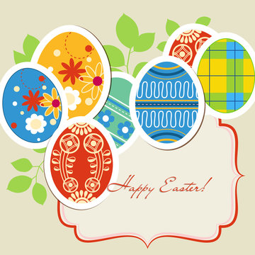 Easter eggs vector frame