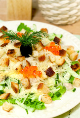 Salad with chicken meat - Caesar