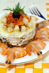 Salad with chicken meat- Caesar