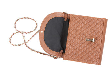 The brown woman's handbag