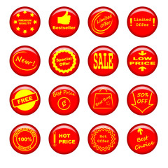 Obraz premium Pinned round banner set