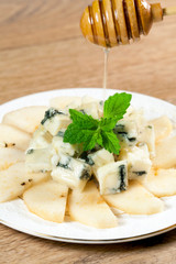 Italian blue cheese gorgonzolla and  pear