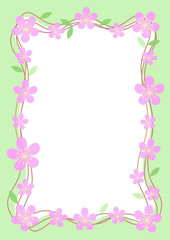 Frame pink flowers