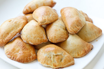 Homemade pasties with potatoes