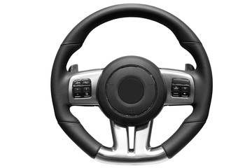Sports car steering wheel. - obrazy, fototapety, plakaty