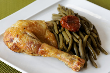 cuisse de poulet et haricots verts 1