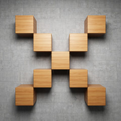 Empty shelf of the cubes