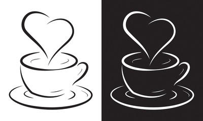 coffee cup with heart symbol