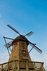 Windmill in the blue sky