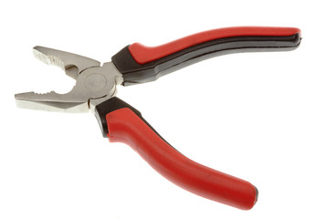 Red pliers isolated