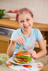 girl with sandwich