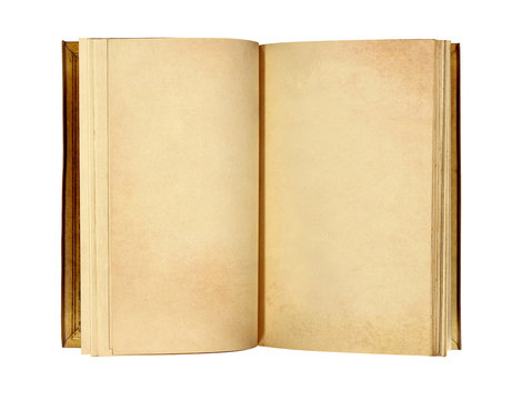 ancient open book with blank pages