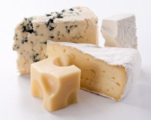 Various types of cheeses.