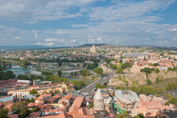 Fototapeta na wymiar Panorama miasta Tbilisi, Gruzja
