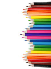 Set of color pencil isolated on white background