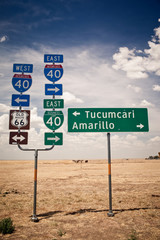 Route 66 intersection signs