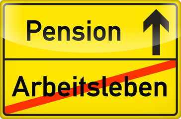 Fototapeta premium Schild Pension / Arbeitsleben