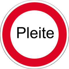 Schild - rund - Pleite