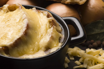 French onion soup with ingredients