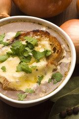 French onion soup with ingredients