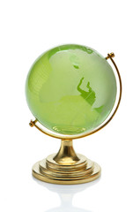 Closeup of a glass globe