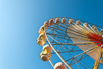 ferris wheel and blue sky