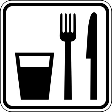 Essen Trinken Gastst&auml;tte Rastst&auml;tte Schild Zeichen Symbol