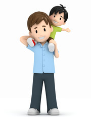 Fototapeta premium 3d render of father and son