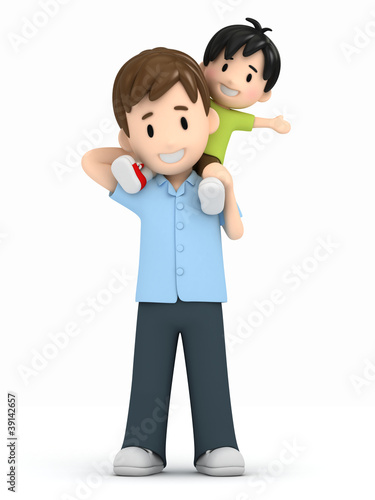 &ldquo;3d render of father and son&rdquo; Fotos de archivo e imágenes libres de