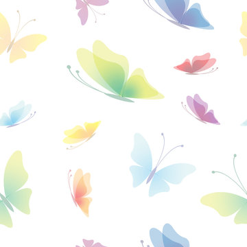 Beautiful seamless background, butterfly pattern