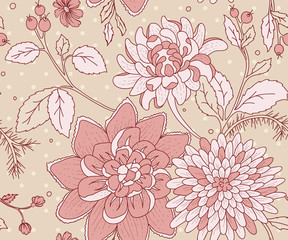 Vector illustration of Floral seamless pattern