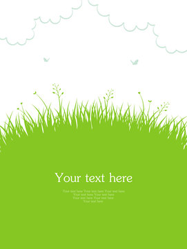 Vector illustration of Summer background with grass