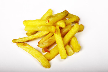 Fried potato on a white background with shades
