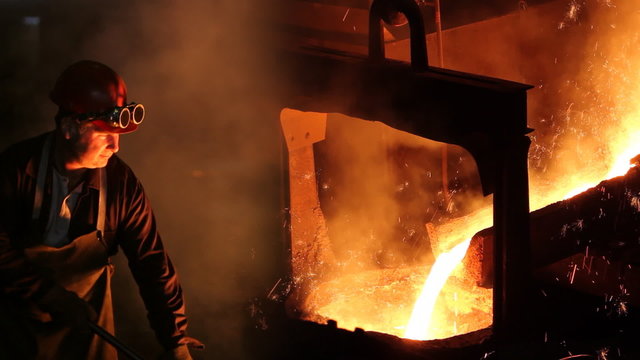 Men at work in the foundry