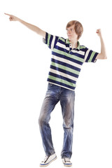 Young man dancing locking or hip-hop